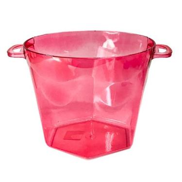 Imagem de Balde de Gelo Acrílico Vermelho Cristal - 4250ml - Grupo Toys