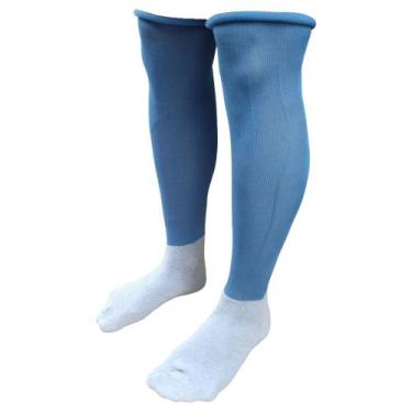 Imagem de Meião De Futebol Delfia Adulto Kit com 16 Pares, Azul turquesa, Único