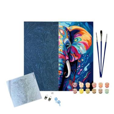 Imagem de Kit Pintura Numerada Arte Terapia 30X30cm Elefante - Sinoart