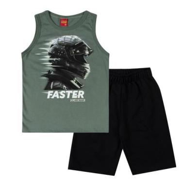 Imagem de Conjunto Menino Kyly Regata Em Meia Malha Estampada Na Cor V, 14, Igua