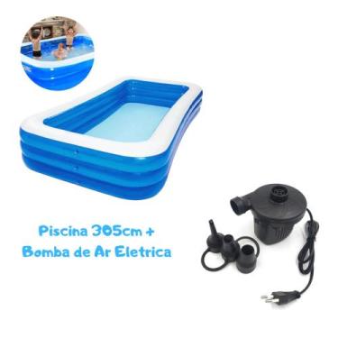 Imagem de Piscina Inflável Retangular Grande Para Diversão em Familia Dentro e F