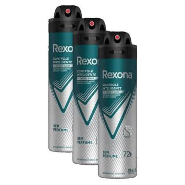 Imagem de kit 3 Desodorante Antitranspirante Aerosol Masculino Rexona Sem Perfum