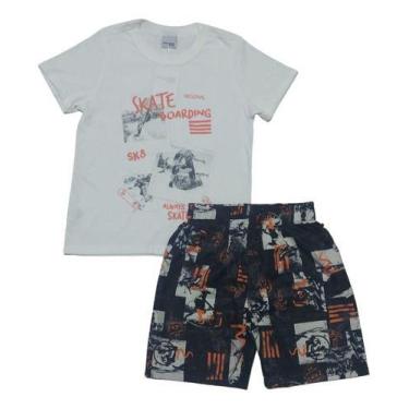 Imagem de Conjunto Infantil Criança Roupa Menino Camisa Bermuda Tactel Malwee, B