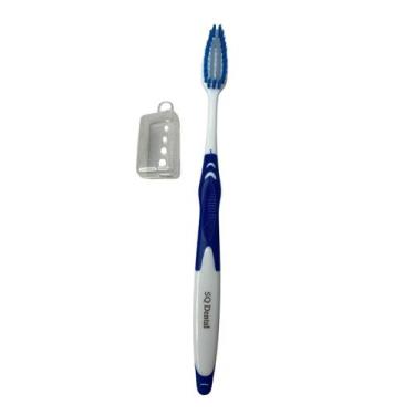 Imagem de Escova De Dente Médio Cerdas Flexíveis em Nylon - SQ Só Qualidade, Azu