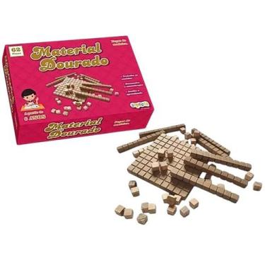 Imagem de Brinquedo Educativo Material Dourado - 62 Peças Em Madeira: Diversão e