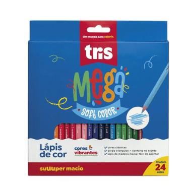 Imagem de Lápis de Cor Mega Soft Color c/ 24 Cores - Tris