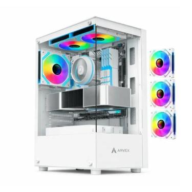 Imagem de Gabinete Gamer ARVEX IGNIS Branco MID Tower Lateral E Frontal em Vidro