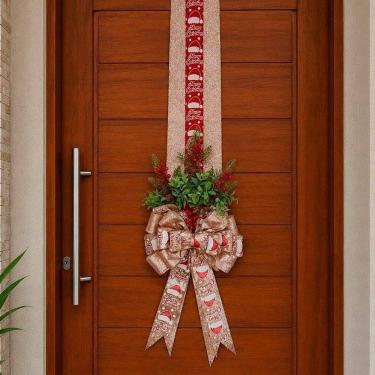 Imagem de Escapulário Decorativo Natalino Merry Christmas 2M Rosa Gold