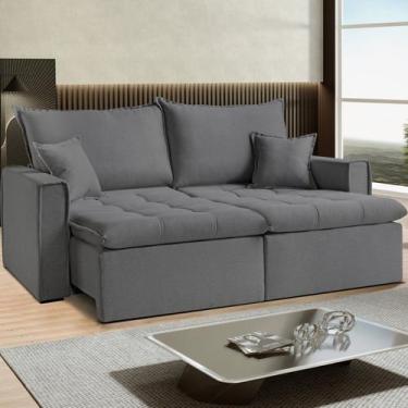 Imagem de Sofá Cama Dallas 270 Cm sem Caixa  Veludo Cinza Chumbo - DECOR LAR