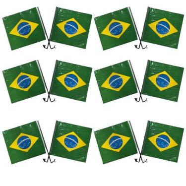 Imagem de Kit De 12 Bandeirinhas Do Brasil Para Moto Carro Ou Mão - DREAMINBOX