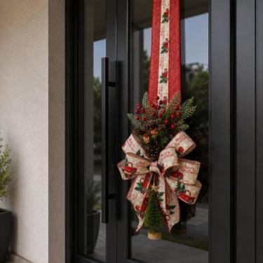 Imagem de Escapulário Porta Enfeite Árvore Natal Merry Christmas 2,5m - Genérico