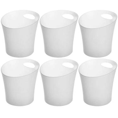 Imagem de Kit 6 Baldes de Gelo 4,5L Plástico Transparente 23,5cm com Alça Bebida