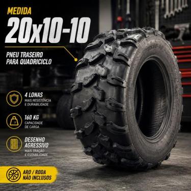 Imagem de Pneu 20x10-10 Aro 10 Traseiro Quadriciclo 4 Lonas Onetools