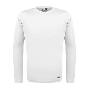 Imagem de Camiseta Térmica Proteção Solar Uv 50+ Manga Longa Dry Fit NovaStreet (P, Branco)