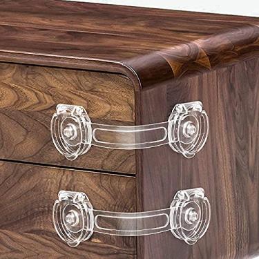 Imagem de 10pcs Kit Trava Multiuso Trava Segurança Bebê Para Gavetas Portas De Armário, Móveis, Cozinha, Fornos, Assentos Sanitários, Longo 15.5cm