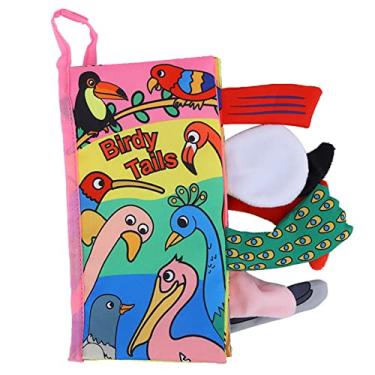 Imagem de Livro de pano, livro infantil macio e leve 3D cauda para habilidades de reconhecimento de cores para bebê agarrar para menino e menina para estimular a(Livro de pano para rabo de pássaro)