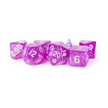 Imagem de Metallic Dice Games Stardust Conjunto de acrílico poliédrico roxo de 16 mm