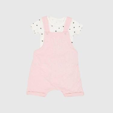 Imagem de Jardineira com Body Manga Curta Little Star Rosa Baby Gut