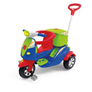 Imagem de Triciclo Moto Uno Infantil Passeio E Pedal Azul  1035 Calesita
