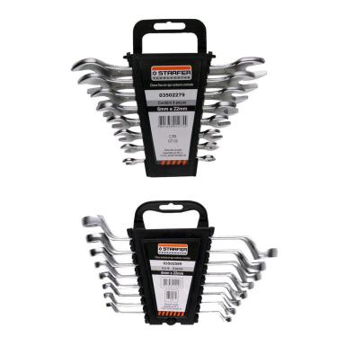 Imagem de Kit 16 Peças Jogo De Chave Fixa E Estrela 6 A 22mm Starfer