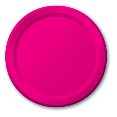 Imagem de Creative Converting Pratos de banquete de papel Touch of Color, 24 unidades, Magenta Quente