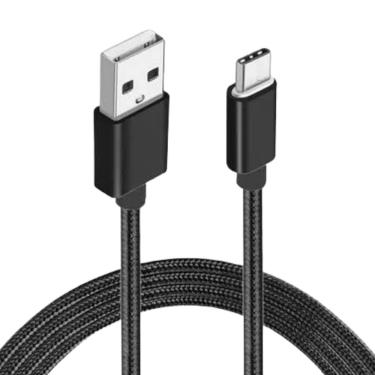 Imagem de Cabo Usb Nylon 1M Para Samsung M53 5G - Compatível Preto