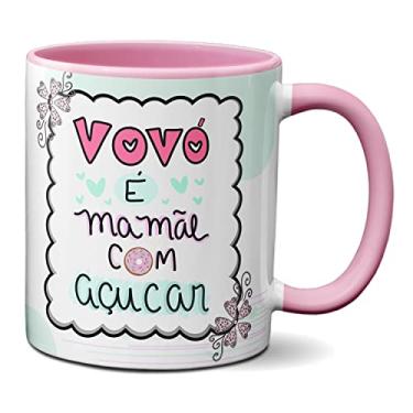Imagem de Caneca Dia Dos Avós Presente Vovó É Mamãe Com Açúcar (Rosa)