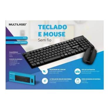 Imagem de Kit Teclado E Mouse Sem Fio Wireless Para Pc Notebook Mac - Multilaser