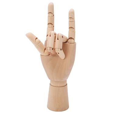 Imagem de Modelo de mão de manequim de madeira giratório mão de madeira profissional design de corpo humano desenho animado para adereços de foto decoração para: Mão de Madeira de 24cm [Mão Esquerda Feminina
