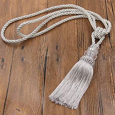 Imagem de 2 pcs Cristal Cortina Gravata Borla Frisado Corda Pendurada Gravata Decoração para Casa Cortinas Douradas Titular Cordão Fivela Atadura Acessórios de Quarto, Prata, 4 pcs