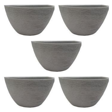 Imagem de Kit 5 Vasos De Parede Cinza Para Jardim Vertical 18X33