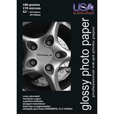 Imagem de Usa Folien 7963 Papel Fotográfico, Inkjet, A3, Glossy, Photo Paper 180 g, Multicor, pacote de 25