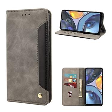 Imagem de For Motorola Moto G22 Skin Feel Splicing Leather Phone Case