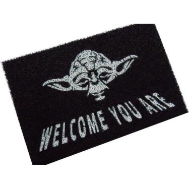 Imagem de Tapete Capacho Limpe Sim 60X40 Star Wars Mestre Yoda: Welcome You Are