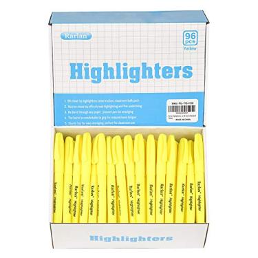 Imagem de Marca-texto Rarlan, ponta de cinzel, amarelo fluorescente, pacote com 96 unidades