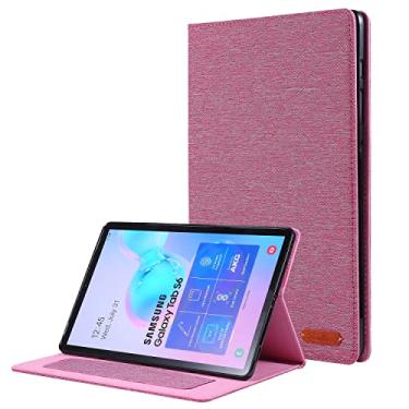Imagem de Tablet protetor PC Capa Compatível com Samsung Galaxy Tab S6 10.5 2019 SM-T860/T865 Case, Flip Fold Case Capa de impressão de tecido protetora com Auto Wake Sleep com slots de cartão (Color : Pink)