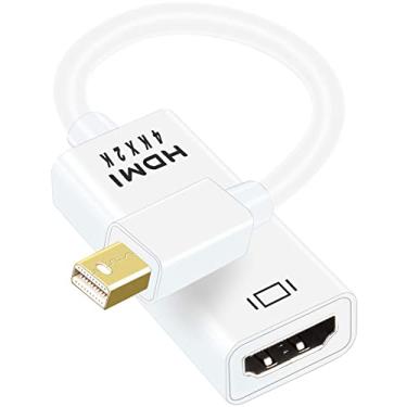 Imagem de Pasow Mini adaptador DisplayPort para HDMI, mini DP Thunderbolt para conversor HDMI 4K compatível com MacBook Air / Pro, monitor UHD / TV / projetor (branco)