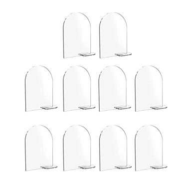 Imagem de simhoa 10 conjuntos de cartões de lugar acrílico transparente cartões de assentos números suporte sublimação diy mesa cartões de