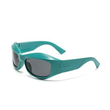 Imagem de Óculos de proteção brancos grandes óculos de sol femininos de luxo designer esportivo punk óculos de sol masculinos óculos de sol da moda, verde preto, tamanho único