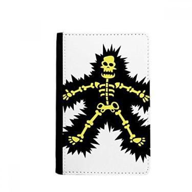 Imagem de Porta-passaporte com esqueleto de desenho animado Electroskulling Notecase Burse capa carteira porta-cartão, Multicolor