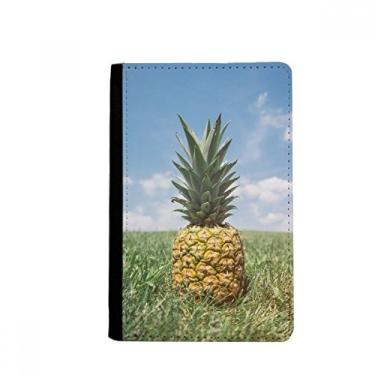 Imagem de Porta-passaporte com imagem de abacaxi e frutas tropicais frescas Notecase Burse carteira capa porta-cartão, Multicolor
