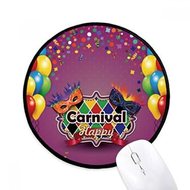 Imagem de DIYthinker Cabeça de balão Feliz Carnaval de Veneza Mouse Pad Desktop Escritório Tapete Redondo para Computador