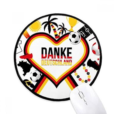 Imagem de DIYthinker Tapete de mouse padrão de cultura da bandeira do futebol da Alemanha para mesa de escritório tapete redondo para computador