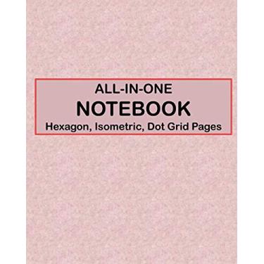 Imagem de ALL-IN-ONE NOTEBOOK - Hexagon, Isometric, Dot Grid Pages: 4 Types Of Designing Paper In One Book - See The Back Cover For Samples - Pink Pebbled