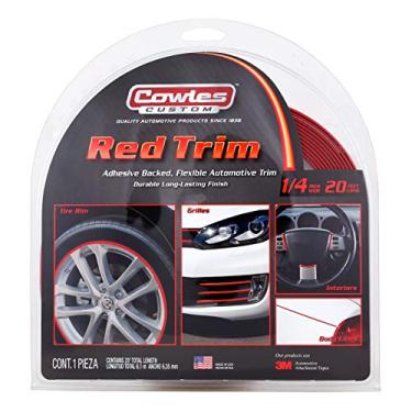 Imagem de Cowles Acessório automotivo S37525 vermelho personalizado para moldagem de cores/acabamento para interior ou exterior de carros, caminhões, SUVs, 50 metros de moldagem decorativa