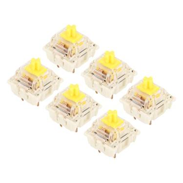 Imagem de Conjunto de Interruptores de Teclado Mecânico, Silencioso 45 Unidades de Interruptores Mecânicos de Plástico Com Luz de Fundo para Jogos Teclado Mecânico para Bricolage (G Amarelo PRO)