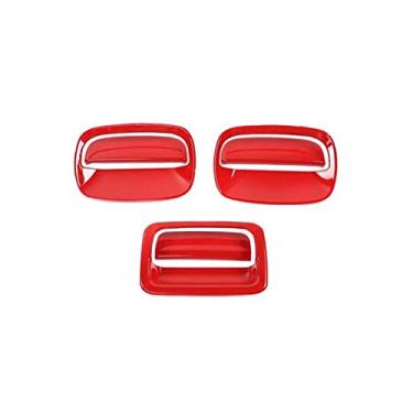 Imagem de Lyqfff Para Suzuki Jimny 2019 2020 2021, decoração de porta de carro/maçaneta de porta traseira JB64 JB74 Acessório exterior vermelho cromado