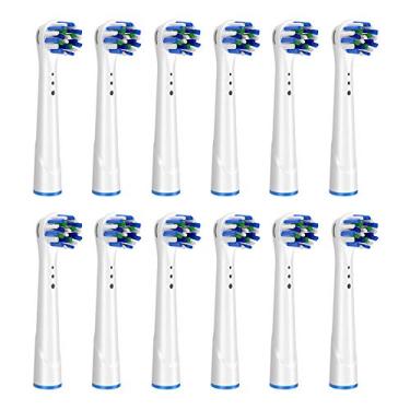 Imagem de Cabeças de escova de dentes de reposição,12 unidades / conjunto de cabeças de escova de dentes de reposição compatíveis com as cabeças de escova de escova de dentes elétrica sensíveis para gengiva da Braun