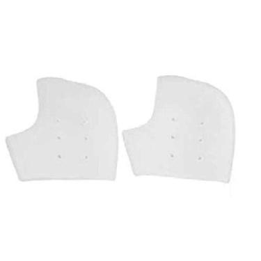 Imagem de Meia Palmilha Ortopédica Silicone Gel Hidratante Massageadoras Protetoras de Calcanhar Calçado Sapato Conforto e Alívio de Dor Sking (Branco)