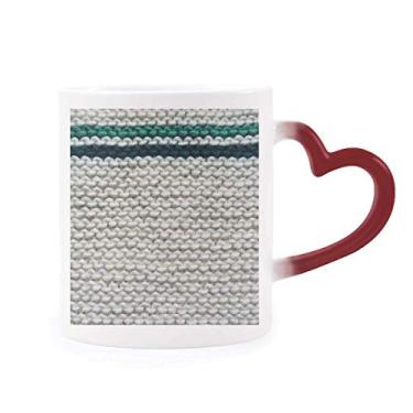 Imagem de Tecido de malha de linho cinza abstrata sensível ao calor caneca vermelha muda de cor